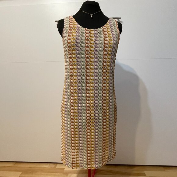 MSN Massana sun dress, lightweight knit, multicolored on a beige background. M. - Picture 3 of 12